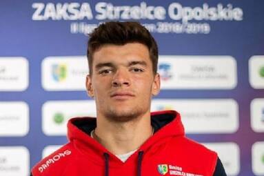 Mateusz Łysikowski na przyjęciu w ZAKSIE Strzelce Opolskie
