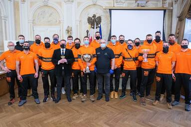 Drużyna BBTS Bielsko-Biała z wizytą u prezydenta miasta