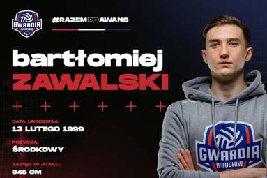 Bartłomiej Zawalski nowym środkowym eWinner Gwardii